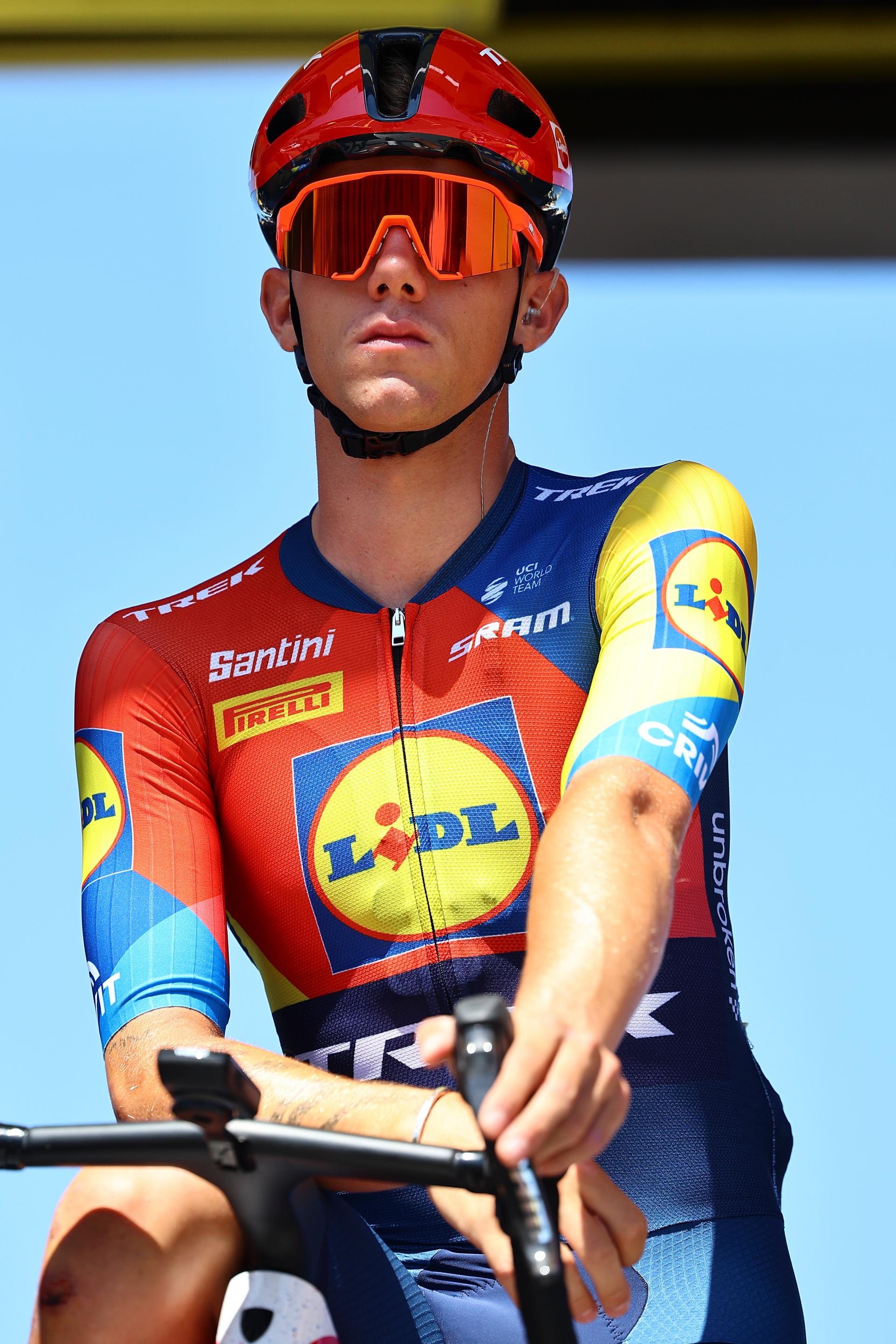 Belgian Thibau Nys of Lidl-Trek pictured at the start of stage six of the 2025 Tour de France cycling, from Bayeux to Vire Normandie (201 km), on Thursday 10 July 2025 in France. The 112th edition of the Tour de France starts on Saturday 5 July in Lille, France, and will finish in Paris, France on the 27th of July. BELGA PHOTO DAVID PINTENS