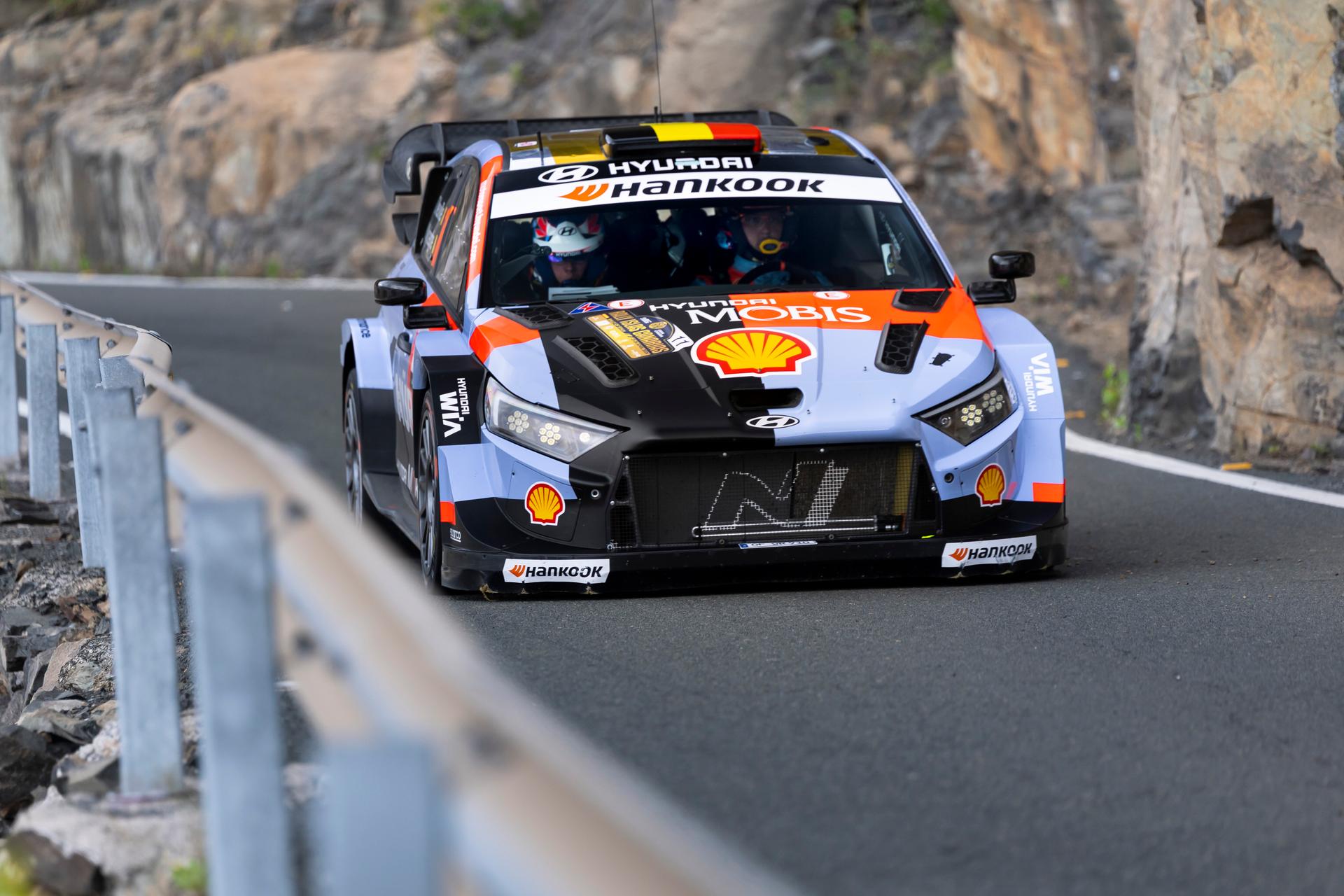 ATTENTION EDITORS - HAND OUT PICTURES - EDITORIAL USE ONLY - MANDATORY CREDIT ' Hyundai Motorsport '  This handout picture, distributed by Eric Dupain, shows Belgian Thierry Neuville and Martijn Wydaeghe in action during the WRC Rally Islas Canarias in Las Palmas, Spain, Saturday 25 April 2026.  PHOTO HANDOUT Hyundai Motorsport - Bastien Baudin   *** Belga and Belga Editorial Board decline all responsibility regarding the content of this picture. ***