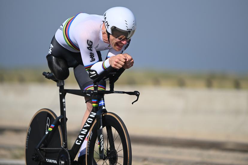 VROMANT Ewoud pictured in action during the time trials at the UCI Para-Cycling Road World Cup event, Friday 02 May 2025, in Oostende. The UCI Para-Cycling Road World Cup takes place from 01 to 04 May in Oostende and Brugge. BELGA PHOTO LUC CLAESSEN