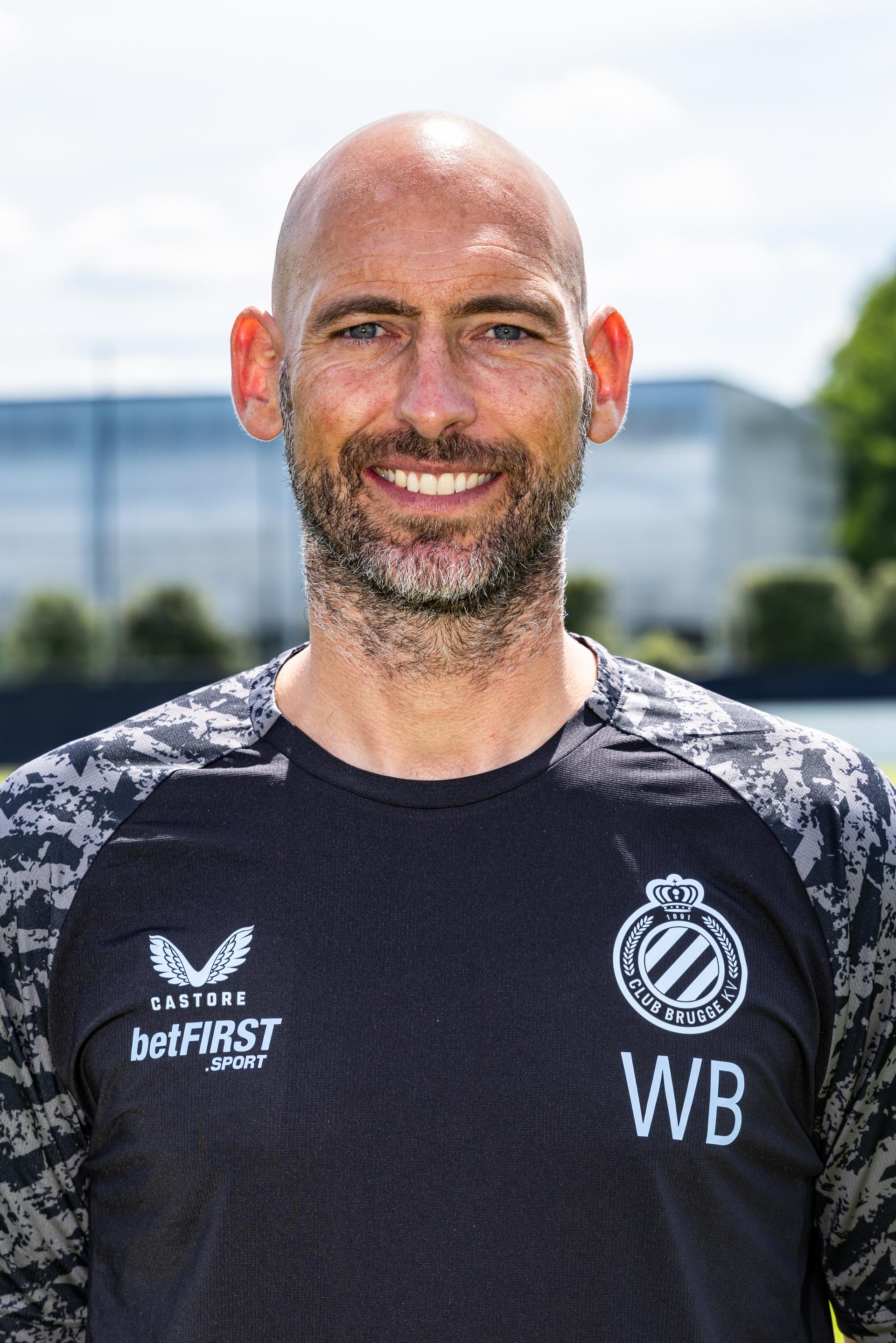 Club's goalkeeper coach Wouter Biebauw poses for a portrait picture at the 2025-2026 season photoshoot of Belgian Jupiler Pro League team Club Brugge, Thursday 17 July 2025 in Knokke-Heist. BELGA PHOTO BRUNO FAHY