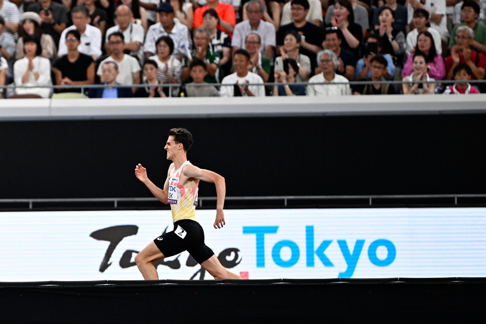 Belgian Pieter Sisk pictured in action during the 800m men heats, at the World Athletics Championships in Tokyo, Japan, on Tuesday 16 September 2025. The outdoor Worlds are taking place from 13 to 21 September. BELGA PHOTO JASPER JACOBS