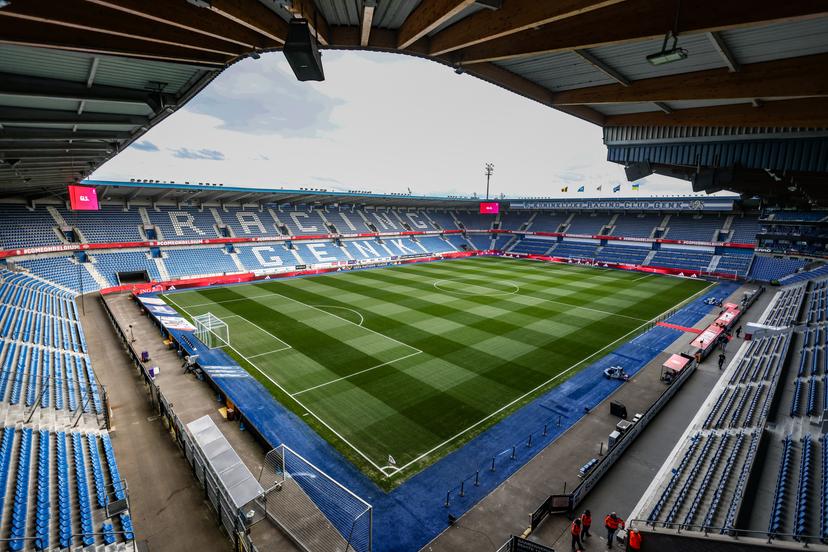 this picture shows and the Genk Arena stadium ahead of a press conference of Belgian national soccer team the Red Devils, Saturday 22 March 2025 in Genk. The team is preparing for tomorrow's game against Ukraine, the return leg of the Nations League playoff. Ukraine won the first leg 3-1. BELGA PHOTO BRUNO FAHY
