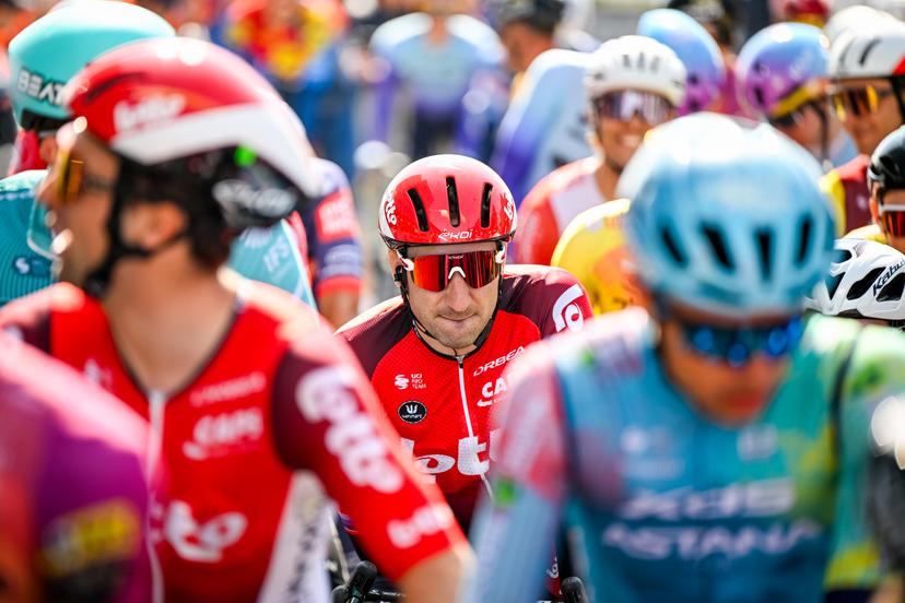 Elia Viviani pictured at the start of the men's race of the 113th edition of the 'Scheldeprijs' one day cycling event, 202,8 km from Terneuzen, the Netherlands to Schoten, Belgium on Wednesday 09 April 2025. BELGA PHOTO TOM GOYVAERTS
