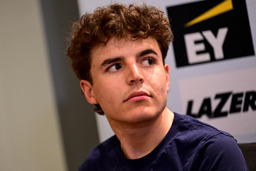 Belgian Jarno Widar pictured during a press conference before the cycling road World Championship, in Kigali, Rwanda, Saturday 20 September 2025. The road world championships are taking place from 21 to 28 September. BELGA PHOTO DIRK WAEM