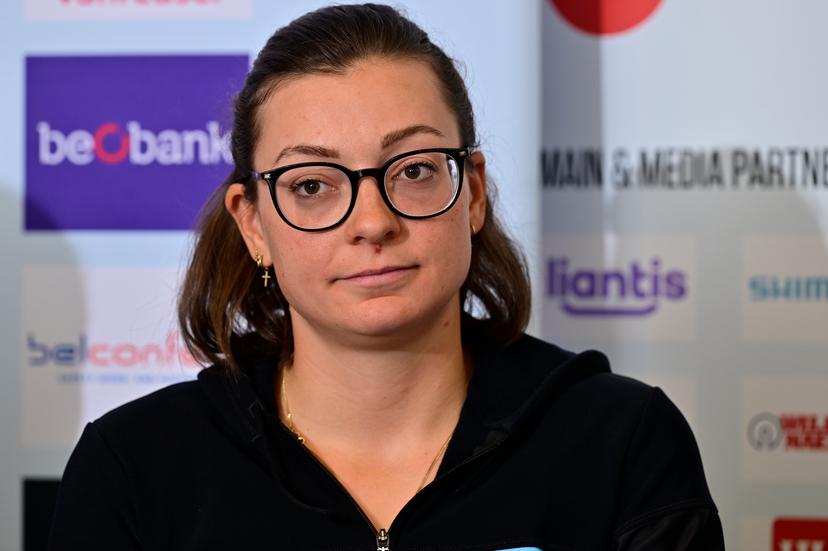 Belgian Jesse Vandenbulcke pictured during a press conference of the Belgian team at the European Championship 2024, in Hasselt, Friday 13 September 2024. The UEC Road European Championships 2024 will take place from 11 to 15 september in Limburg, Belgium. BELGA PHOTO DIRK WAEM