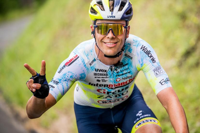 Belgian Arne Marit of Intermarche-Circus-Wanty pictured in action during stage eight of the 2023 Giro D'Italia cycling race, from Terni and to Fossombrone (207 km), in Italy, Saturday 13 May 2023. The 2023 Giro takes place from 06 to 28 May 2023. BELGA PHOTO JASPER JACOBS