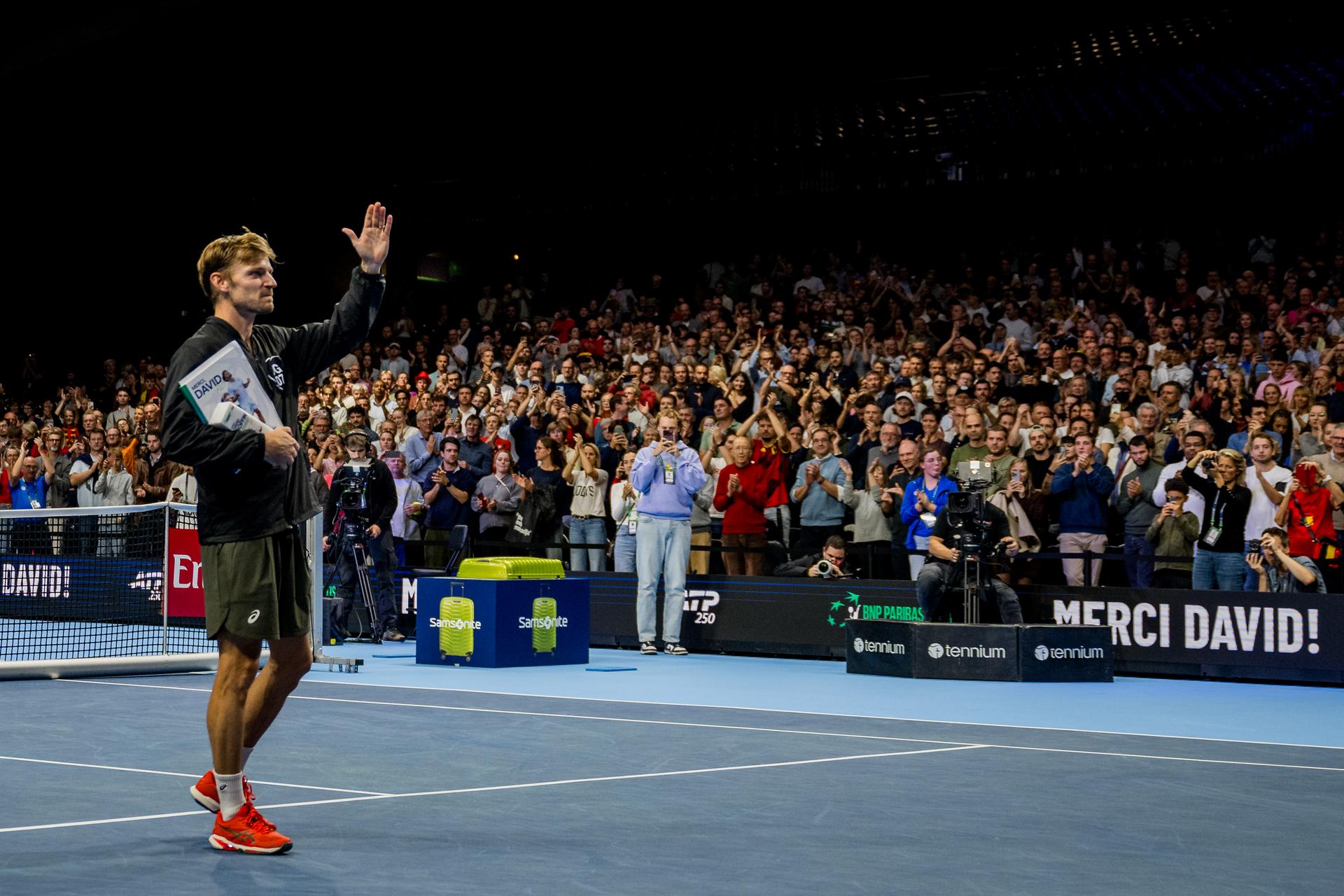 David Goffin of Belgium pictured during an award ceremony after the European Open ATP tennis tournament in Brussels, on Thursday 22 October. This year's edition of the tournament is taking place from 17 to 25 October BELGA PHOTO JASPER JACOBS