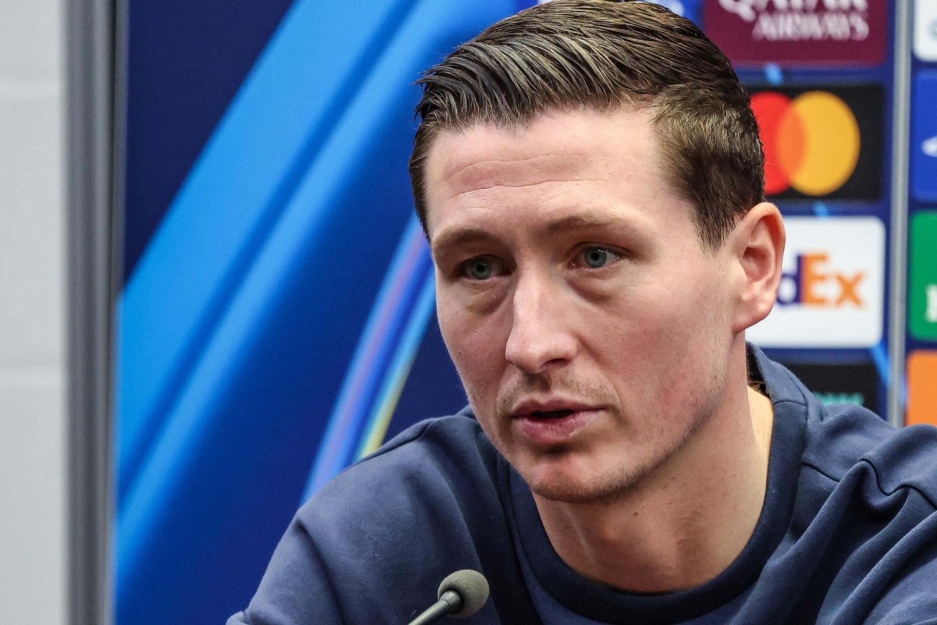 Club's Hans Vanaken pictured during a press conference of Belgian soccer team Club Brugge KV, on Tuesday 09 December 2025 in Brugge. The team is preparing for tomorrow's game against English Arsenal F.C., on day six of the League phase of the UEFA Champions League tournament. BELGA PHOTO BRUNO FAHY