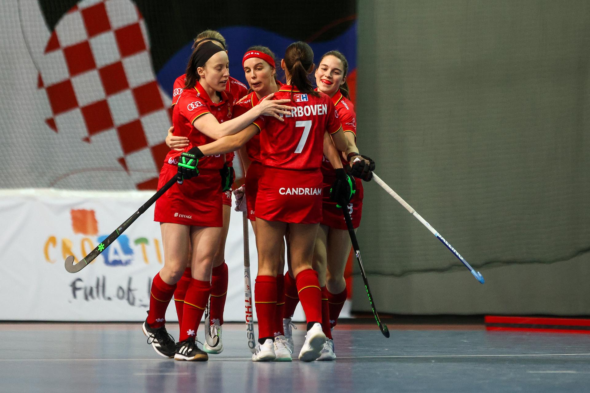 World Indoor Hockey Championship match between Belgium and USA in the Zatika hall on February 08. 2025 in Porec, Croatia. Photo: Srecko Niketic/PIXSELL BENELUX ONLY