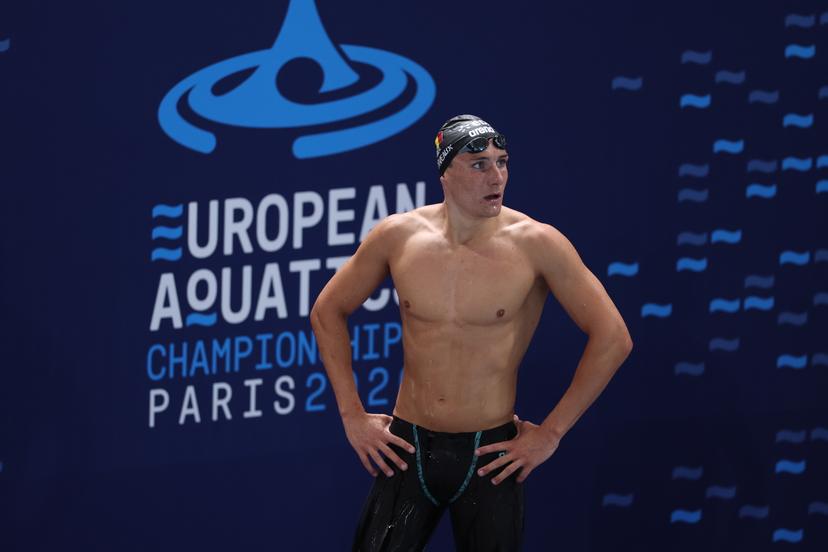 Belgian Lucas Henveaux pictured at the heats of the Men's 800m freestyle event at the European Aquatics Championships in Paris, France on Tuesday 11 August 2026. BELGA PHOTO VIRGINIE LEFOUR