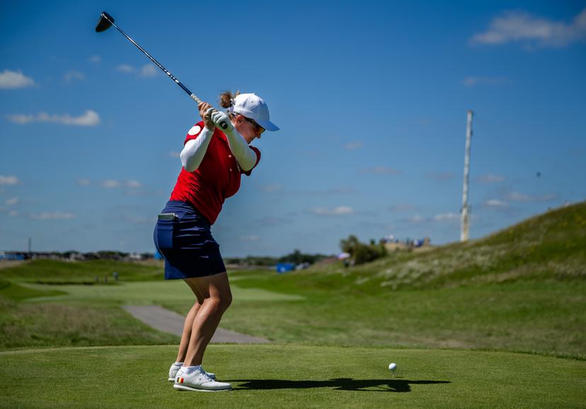 240810 Manon De Roey of Belgium during the final round of the women's individual stroke play golf during day 15 of the Paris 2024 Olympic Games on August 10, 2024 in Paris.  Photo: Petter Arvidson / BILDBYRÅN / kod PA / PA0868 golf olympic games olympics os ol olympiska spel olympiske leker paris 2024 paris-os paris-ol bbeng dam grappa33 BENELUX ONLY