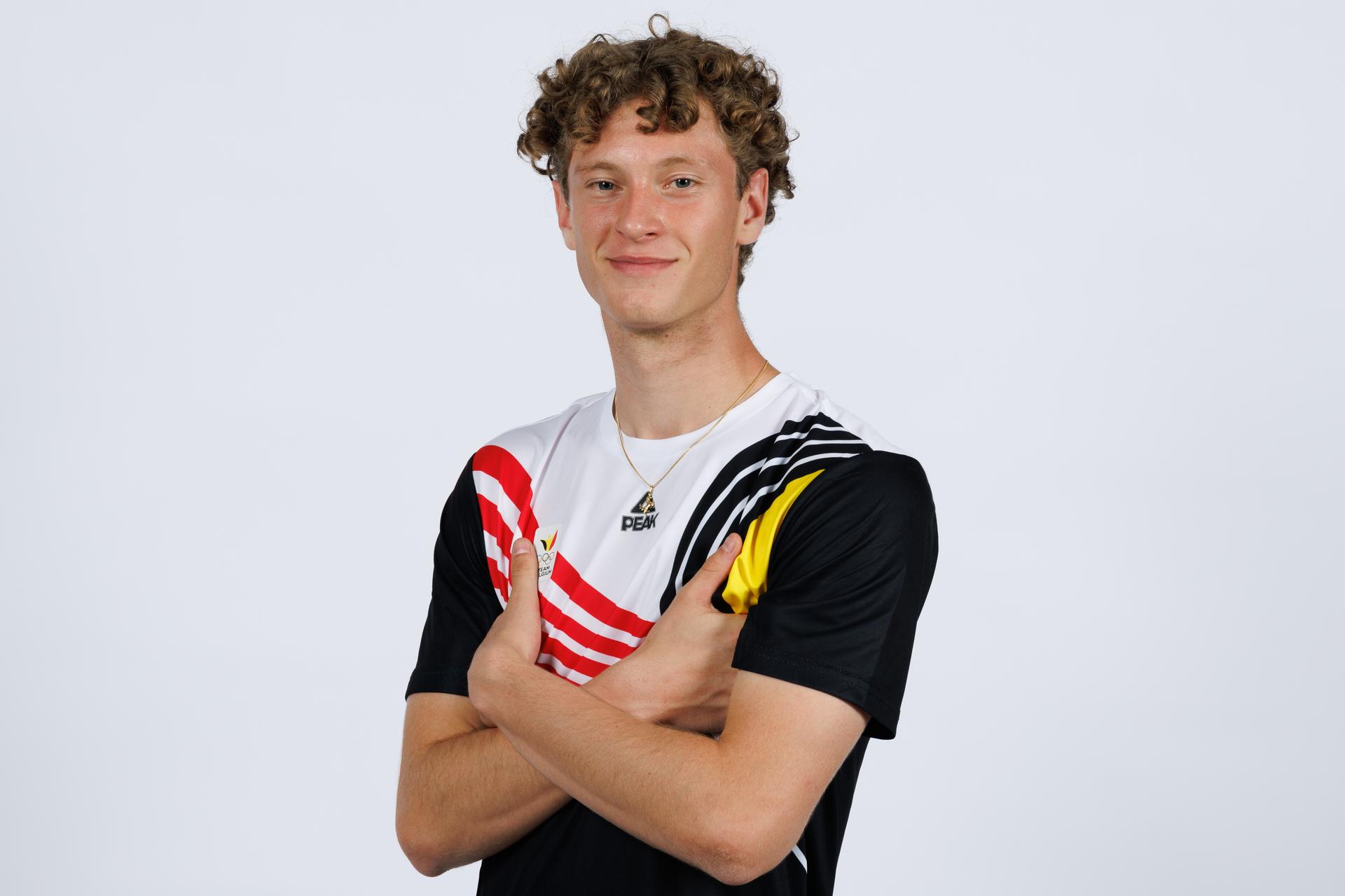 Rafael Franzini poses during a team building of Team Belgium in preparation of the EYOF2025 European Youth Olympics Festival, Tuesday 15 July 2025, in Louvain-La-Neuve. BELGA PHOTO BENOIT DOPPAGNE