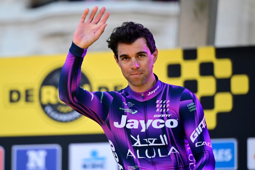 Australian Michael Matthews of Team Jayco AIUIa pictured at the start of the men's race of the 'Ronde van Vlaanderen/ Tour des Flandres/ Tour of Flanders' one day cycling race, 268,9km from Brugge to Oudenaarde, Sunday 06 April 2025. BELGA PHOTO DIRK WAEM