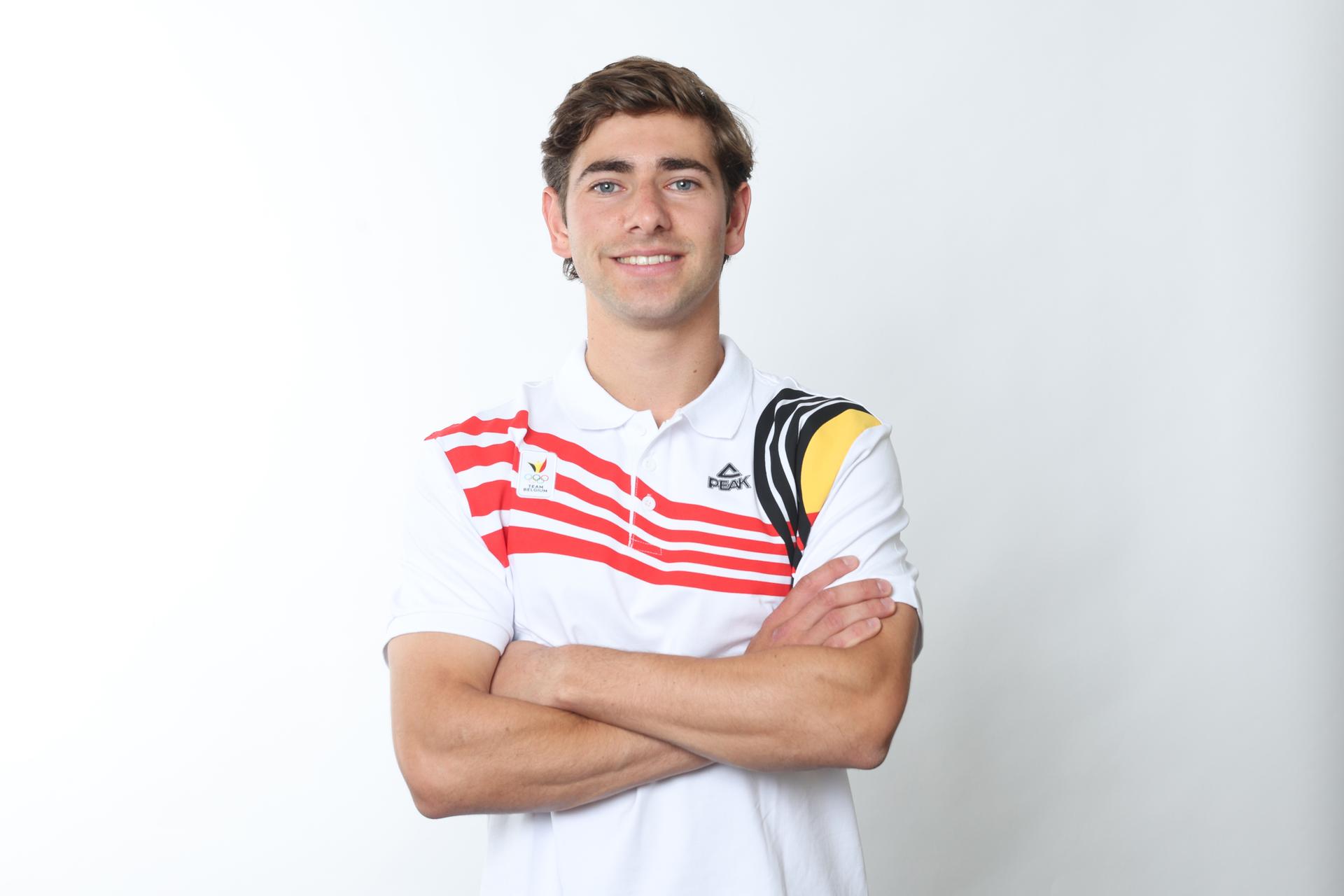 Thibeau Stockbroeckx pictured during a photoshoot for the Belgian Olympic Committee BOIC - COIB ahead of the Paris 2024 Olympic Games, in Brussels, Monday 08 July 2024. BELGA PHOTO VIRGINIE LEFOUR