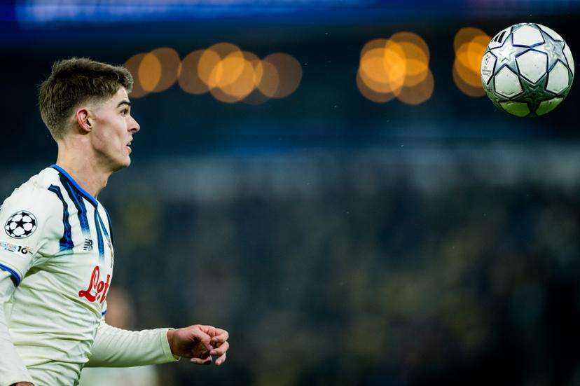 Atalanta's Charles De Ketelaere pictured in action during a soccer game between Belgian Royale Union Saint-Gilloise and Italian Atalanta Bergamo, on Wednesday 28 January 2026 in Brussels, on the eight day of the League phase of the UEFA Champions League tournament. BELGA PHOTO JASPER JACOBS