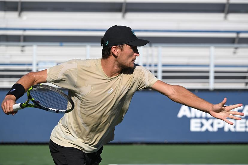 Belgian Raphael Collignon pictured during a training practice ahead of the 2025 US Open Grand Slam tennis tournament in New York City, USA, Friday 22 August 2025. BELGA PHOTO TONY BEHAR