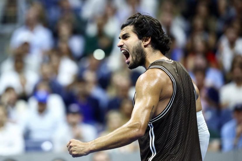 Spain's Carlos Alcaraz celebrates a point during the men's singles second round tennis match against Portugal's Jaime Faria on day four of the US Open tennis tournament at the USTA Billie Jean King National Tennis Center in New York City on September 2, 2026.  CHARLY TRIBALLEAU / AFP