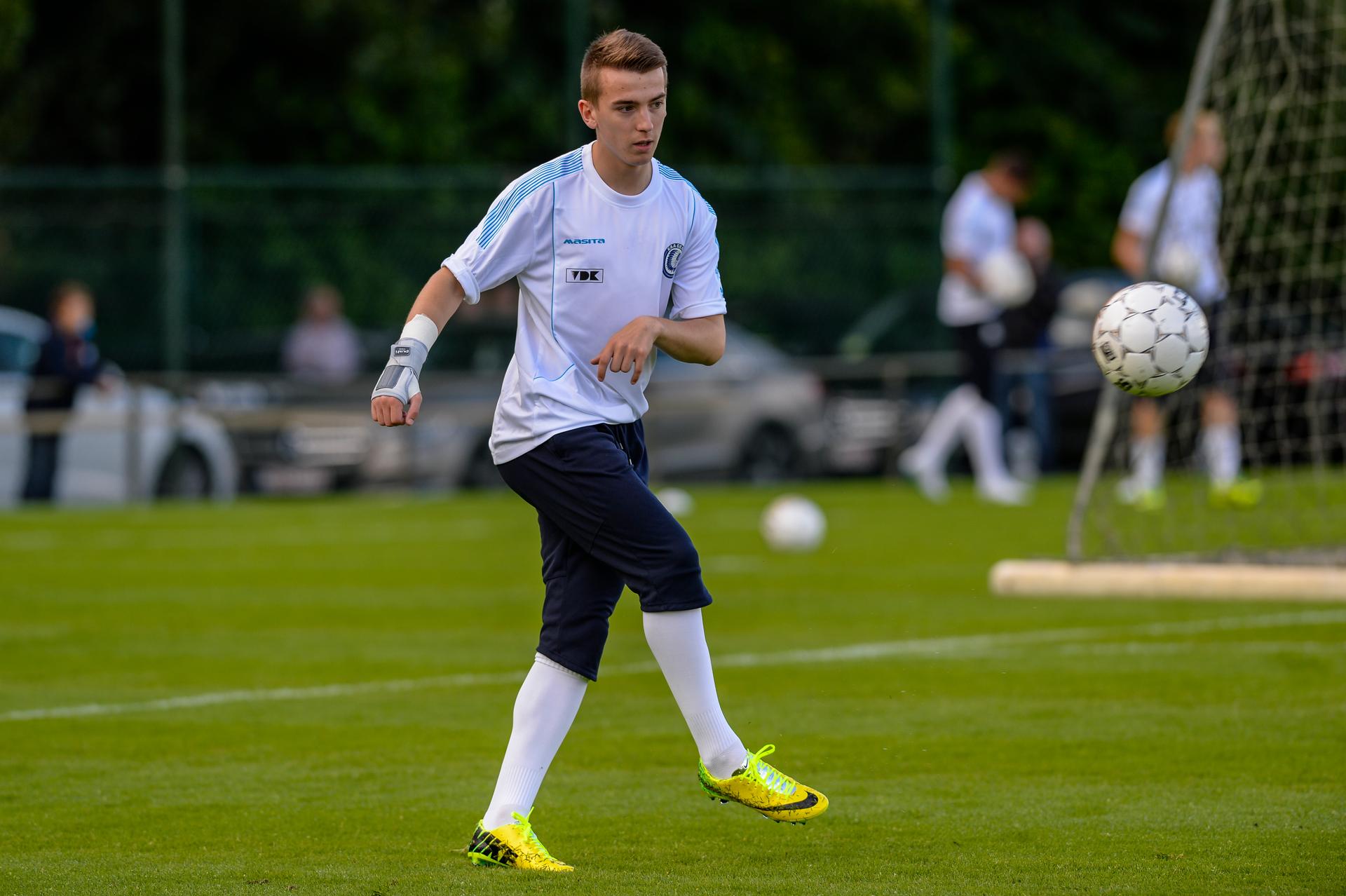 20140614 - GENT, BELGIUM: Gent's Jari Vandeputte pictured in action during a training session of Belgian first division soccer team KAA Gent, the first training of the preparations for the 2014-2015 season, Saturday 14 June 2014 in Gent. BELGA PHOTO JASPER JACOBS
