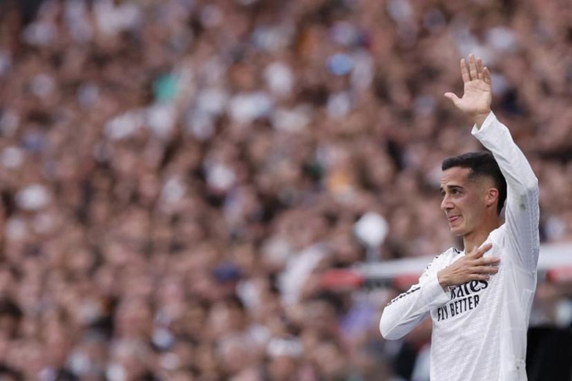 Real Madrid's Spanish defender #17 Lucas Vazquez acknowledges fans as he leaves the pitch for substitution during the Spanish league football match between Real Madrid CF and Real Sociedad at Santiago Bernabeu Stadium in Madrid on May 24, 2025.  OSCAR DEL POZO / AFP