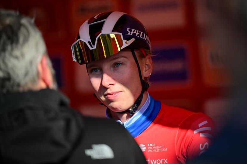 Dutch Lorena Wiebes of SD Worx-Protime pictured at the start of the women elite 'Amstel Gold Race' one day cycling race, 257,4 km from Maastricht to Valkenburg, The Netherlands, Sunday 19 April 2026. BELGA PHOTO DIRK WAEM