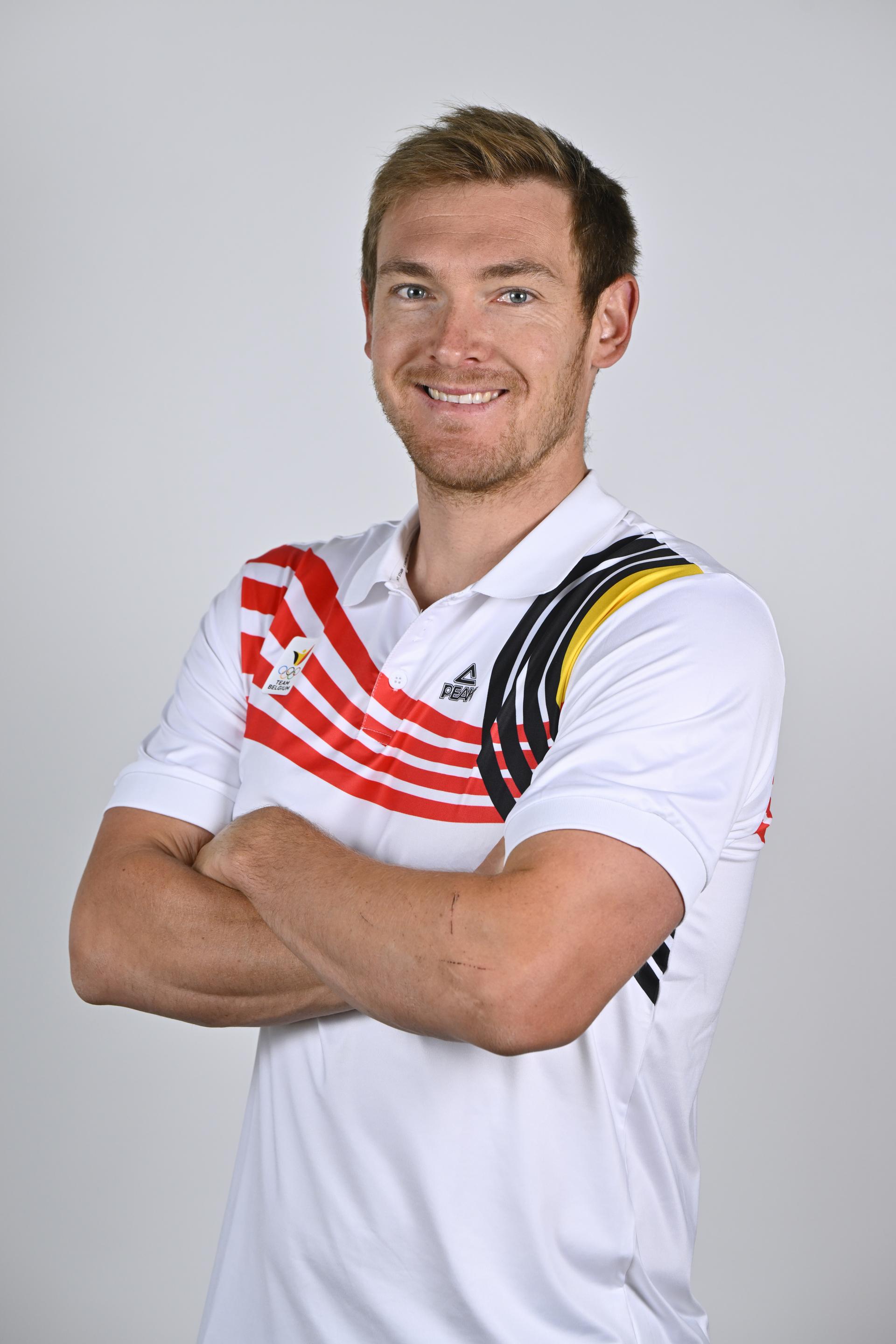 Athlete Florent Claude poses for the photographer during the annual training camp of Team Belgium (19-25/05), in Rio Maior, Portugal, Friday 23 May 2025. BELGA PHOTO ERIC LALMAND