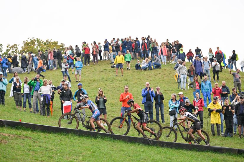 Illustration picture taken during the women's cross-country race of the Mountainbike (VTT) event at the Athletics European Championships, at Munich 2022, Germany, on Saturday 20 August 2022. The second edition of the European Championships takes place from 11 to 22 August and features nine sports. BELGA PHOTO ERIC LALMAND
