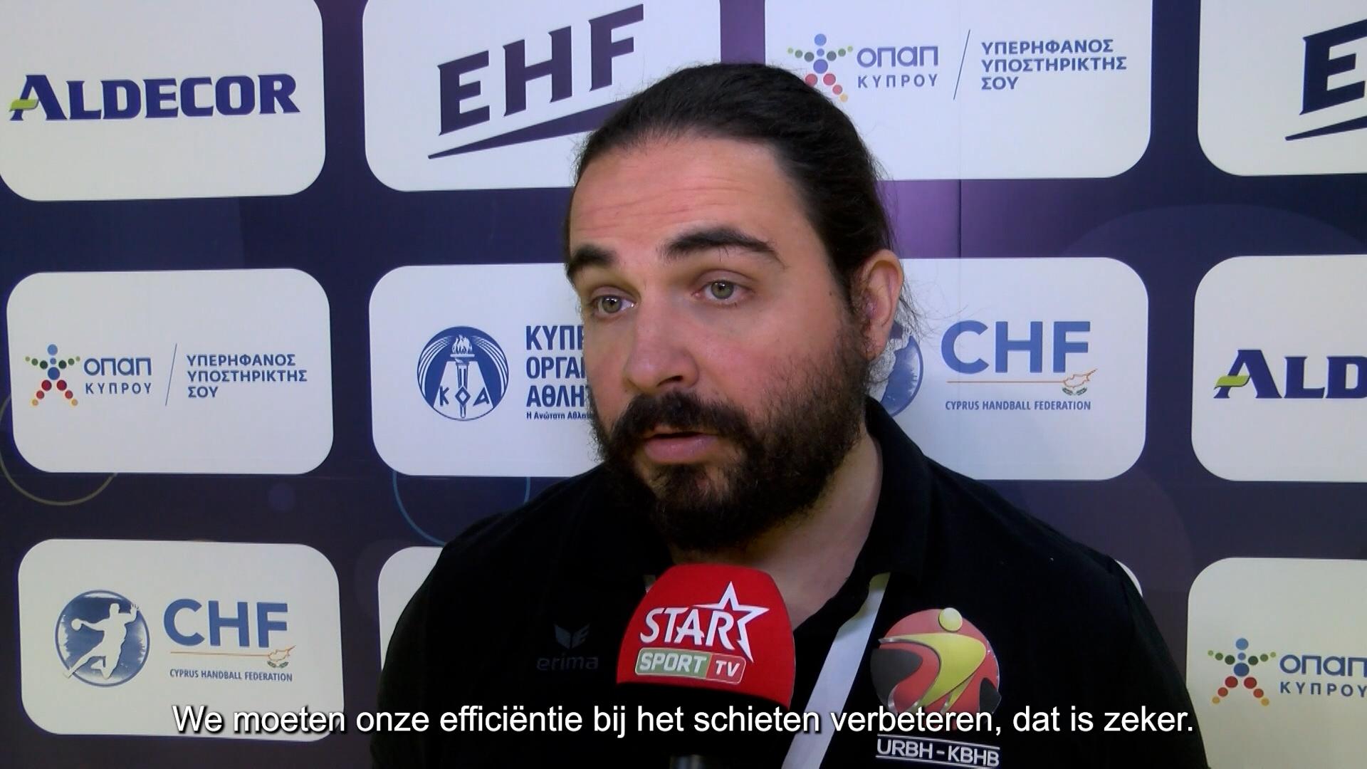 Coach Black Arrows Clément Petit na winst vs Cyprus.