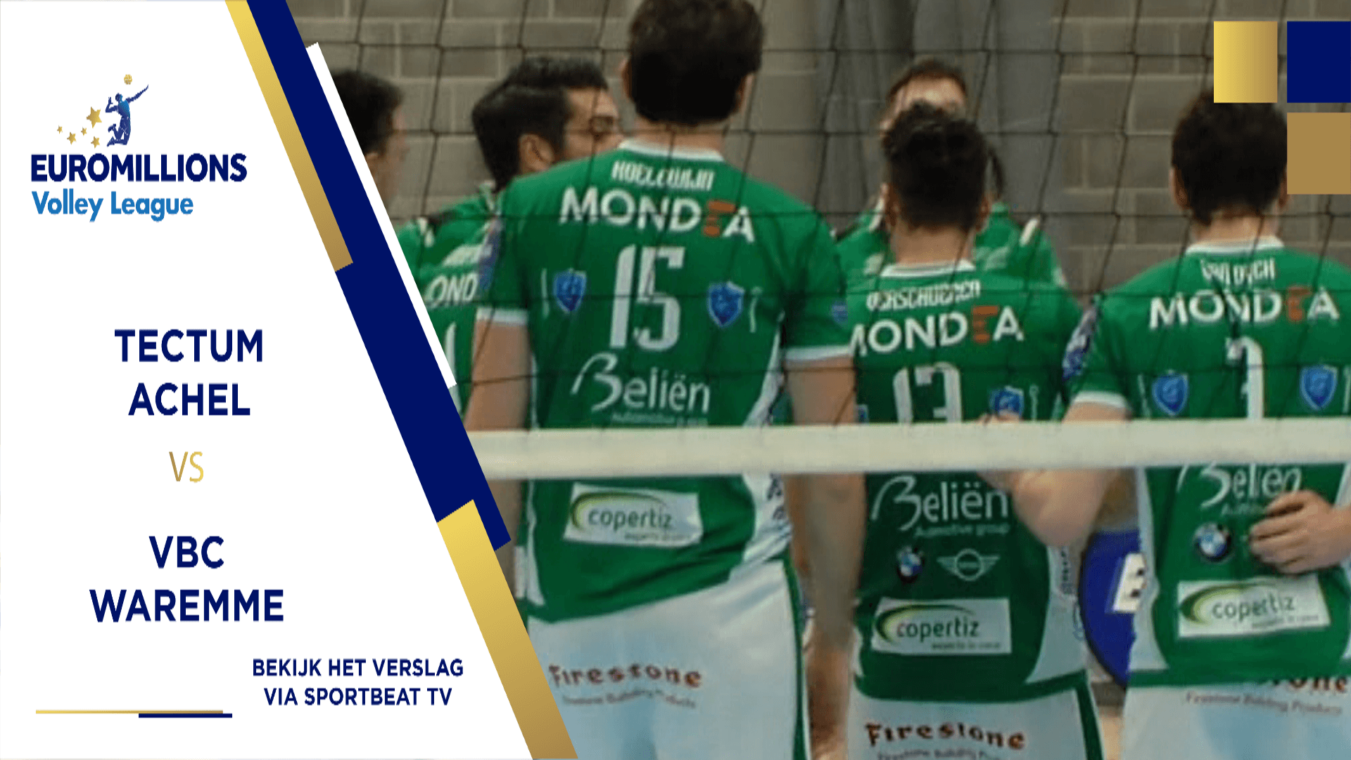 Tectum Achel vs VBC Waremme kan je hier bekijken...