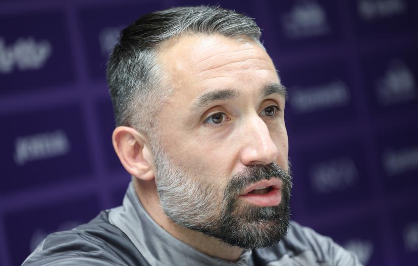 Anderlecht's interim coach Jeremy Taravel pictured during a press conference ahead of a return game between RSC Anderlecht and Royal Antwerp FC in the 1/2 final of the Croky Cup Belgian cup, Wednesday 11 February 2026 in Brussels. BELGA PHOTO VIRGINIE LEFOUR