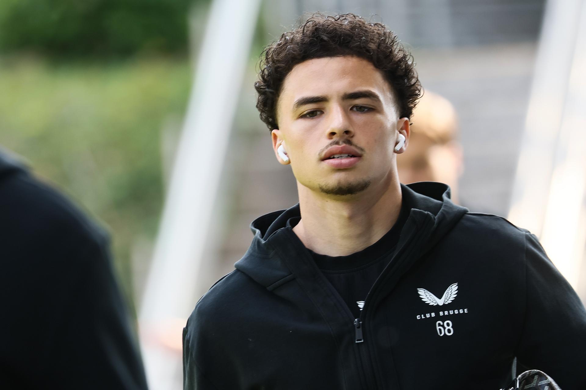 Club's Chemsdine Talbi arrives for a soccer match between Royale Union Saint-Gilloise and Club Brugge, Sunday 27 April 2025 in Brussels, on day 6 (out of 10) of the Champions' Play-offs of the 2024-2025 'Jupiler Pro League' first division of the Belgian championship. BELGA PHOTO BRUNO FAHY