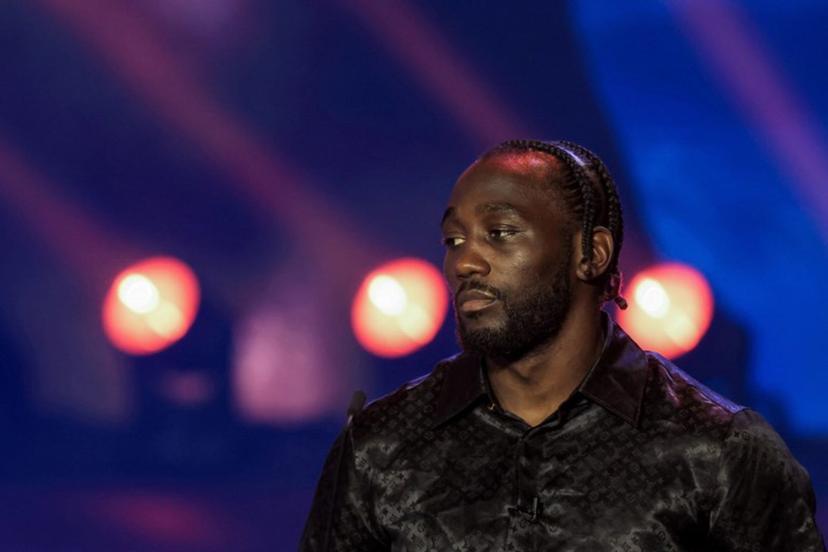 US Boxer Terence Crawford gives a press conference in Riyadh on June 20, 2025 ahead of his super-middleweight title fight against Canelo Alvarez.  Fayez NURELDINE / AFP
