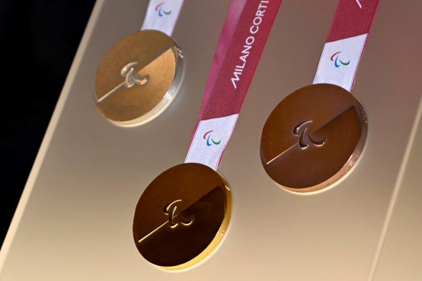 This photograph shows the Milan-Cortina 2026 Winter Olympic and Paralympic Games medals during the unveiling ceremony at Palazzo Balbi in Venice on July 15, 2025.   ANDREA PATTARO / AFP