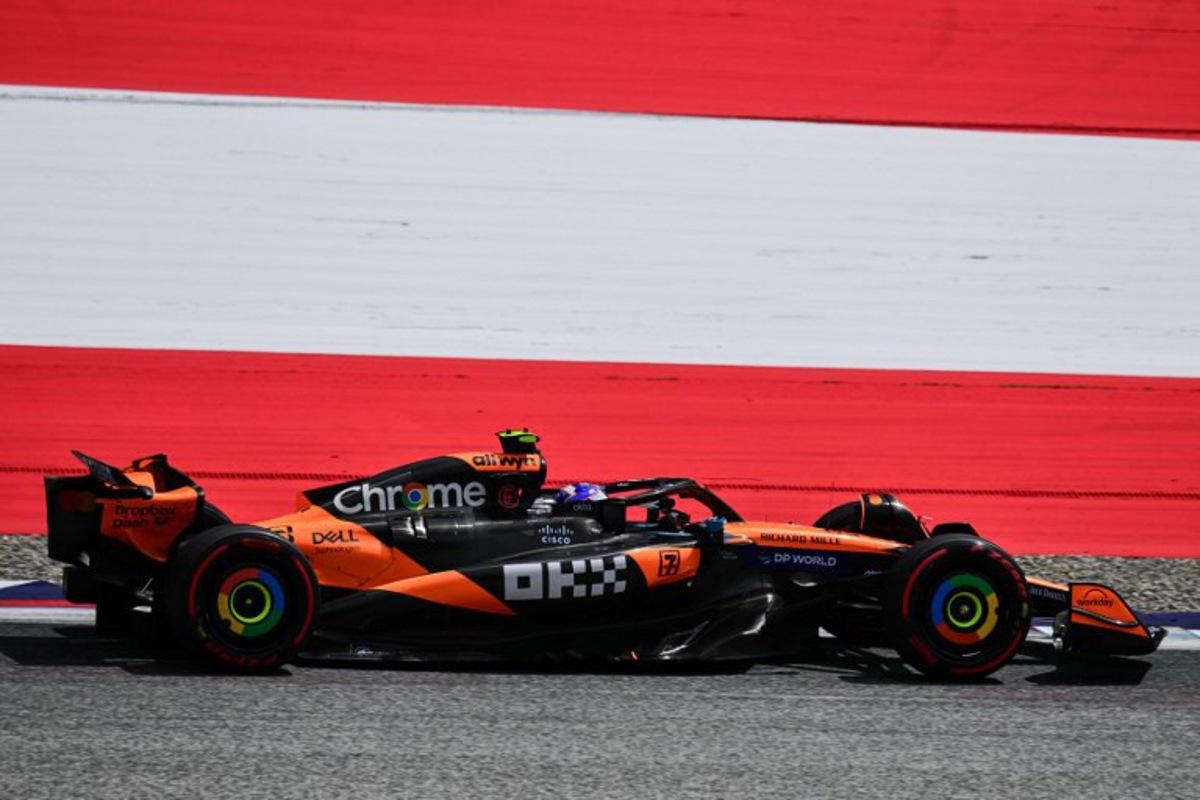 McLaren's British driver Lando Norris drives during the first practice session at the Red Bull Ring race track in Spielberg, Austria, on June 27, 2025, ahead of the Formula One Austrian Grand Prix.   Andrej ISAKOVIC / AFP