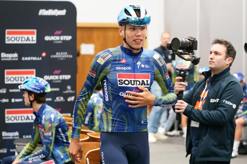 French Paul Magnier of Soudal Quick-Step pictured ahead of a training ride of the Soudal Quick-Step cycling team in Calpe, Spain, Thursday 08 January 2026. BELGA PHOTO JOMA GARCIA