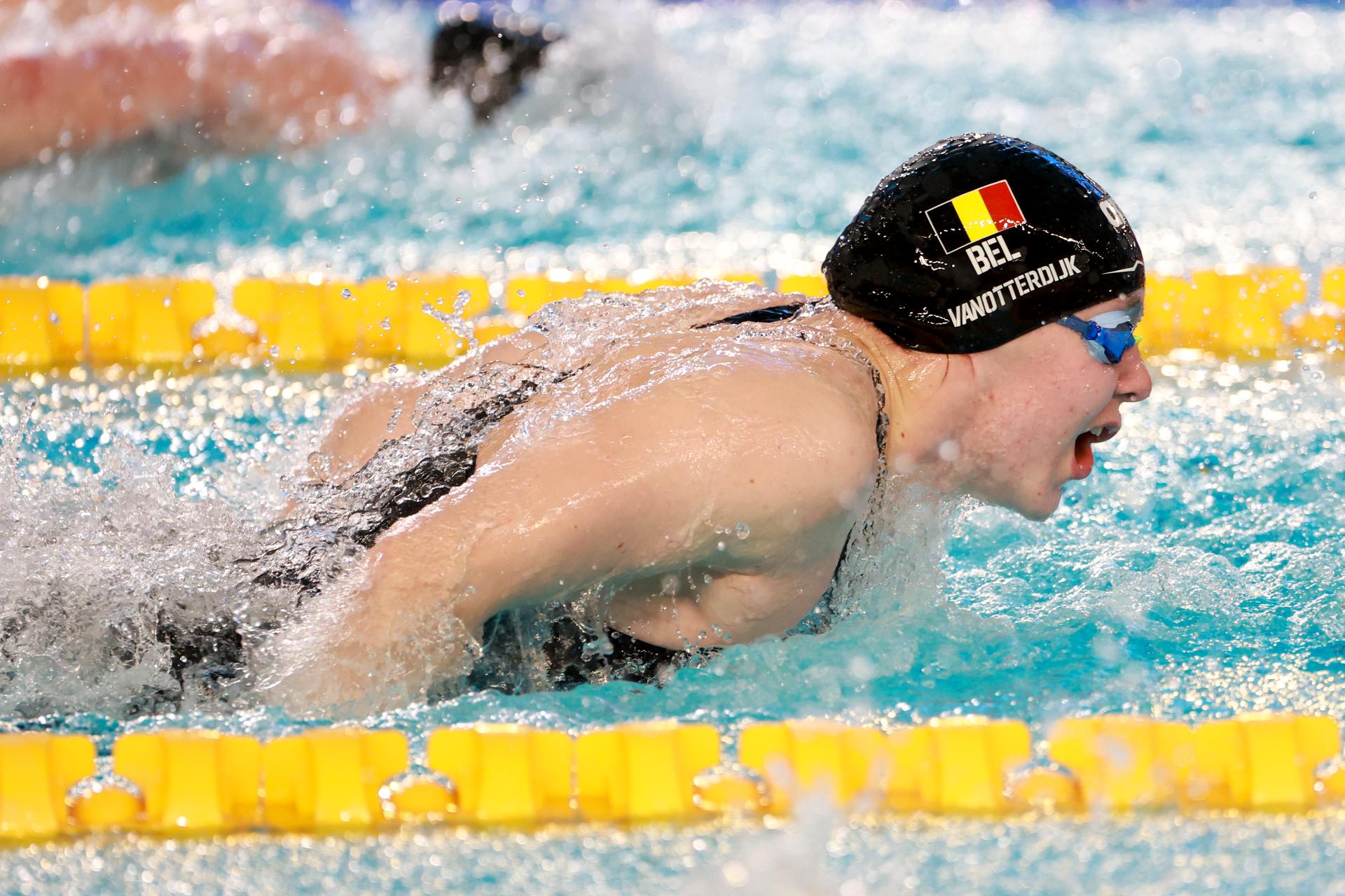 Belgian Roos Vanotterdijk pictured in action during the women's 100m individual medley at the European Aquatics Short Course Swimming Championships in Lublin, Poland, on Wednesday 03 December 2025. BELGA PHOTO NIKOLA KRSTIC