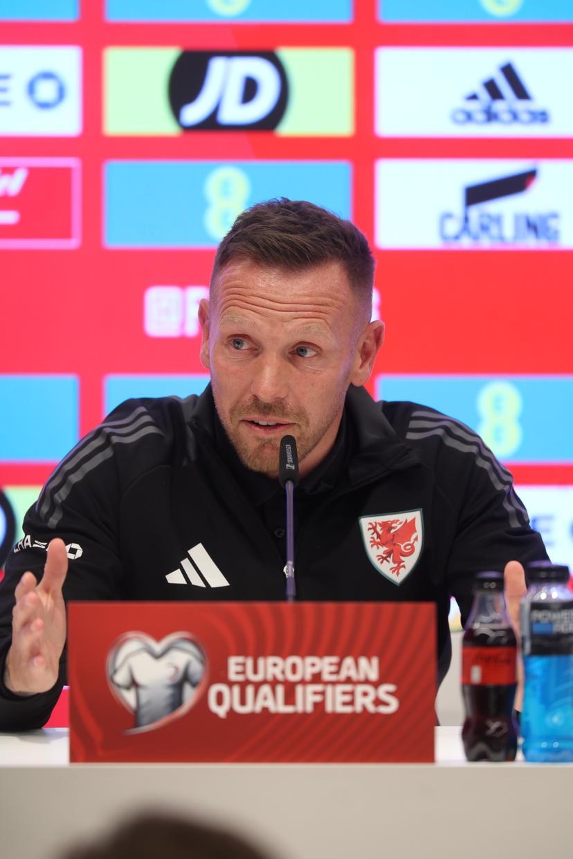 Welsh head coach Craig Bellamy pictured during a press conference of the Wales national soccer team, at the King Baudouin stadium, in Brussels, Sunday 08 June 2025. The team is preparing for the World Cup 2026 qualifier against the Red Devils Belgian national soccer team (09/06). BELGA PHOTO VIRGINIE LEFOUR