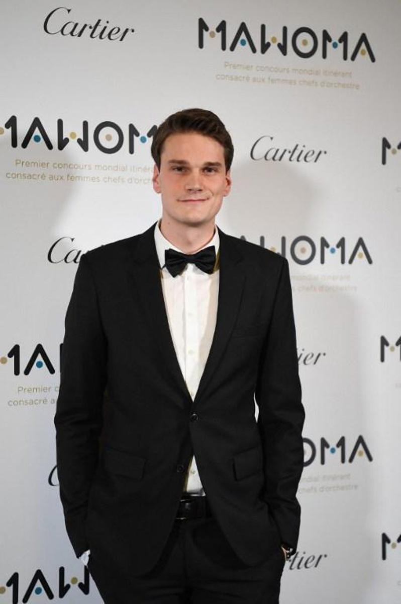 French swimmer Yannick Agnel poses on the red carpet upon his arrival for the launching of the MAWOMA first International Competition for Women Conductors, in Paris, on January 24, 2019.  Christophe ARCHAMBAULT / AFP