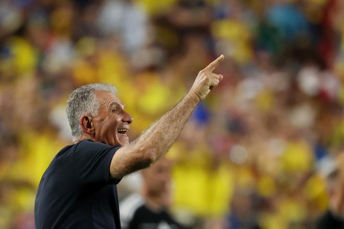Ghana's Portuguese head coach Carlos Queiroz gestures during the 2026 World Cup round of 32 football match between Colombia and Ghana at the Kansas City Stadium in Kansas City on July 3, 2026.   Odd ANDERSEN / AFP