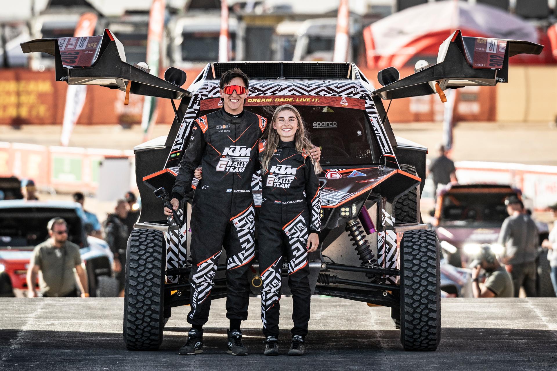 ATTENTION EDITORS - HAND OUT PICTURES - EDITORIAL USE ONLY - MANDATORY CREDIT:  SIMON BAUCHAU  Hand out picture released by Eric Dupain shows Puck Klaasen at the start of stage 2 of the 2026 Dakar rally race in Yanbu, Saoudi Arabia on Saturday 03 January 2026.  *** Belga and Belga Editorial Board decline all responsibility regarding the content of this picture. *** BELGA PHOTO HAND OUT SIMON BAUCHAU