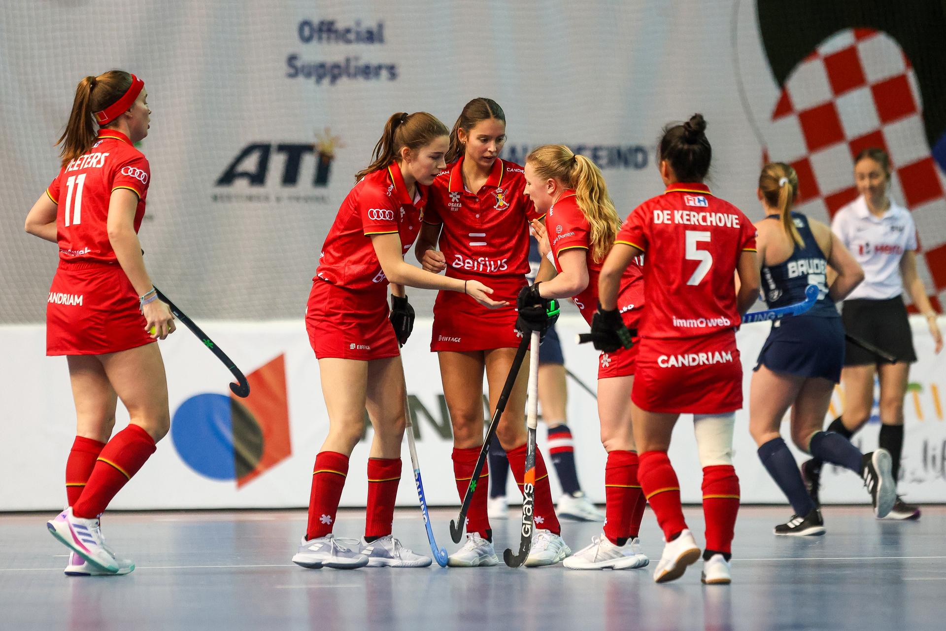 World Indoor Hockey Championship match between Belgium and USA in the Zatika hall on February 08. 2025 in Porec, Croatia. Photo: Srecko Niketic/PIXSELL BENELUX ONLY