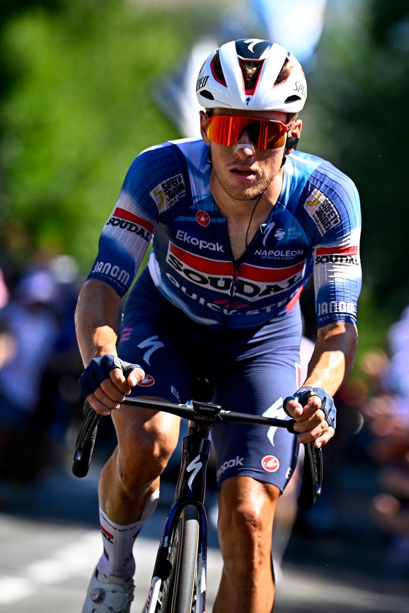 Belgian Ilan Van Wilder of Soudal Quick-Step pictured in action during stage seven of the 2025 Tour de France cycling, from Saint-Malo to Mur-de-Bretagne (194 km), on Friday 11 July 2025 in France. The 112th edition of the Tour de France starts on Saturday 5 July in Lille, France, and will finish in Paris, France on the 27th of July. BELGA PHOTO JASPER JACOBS