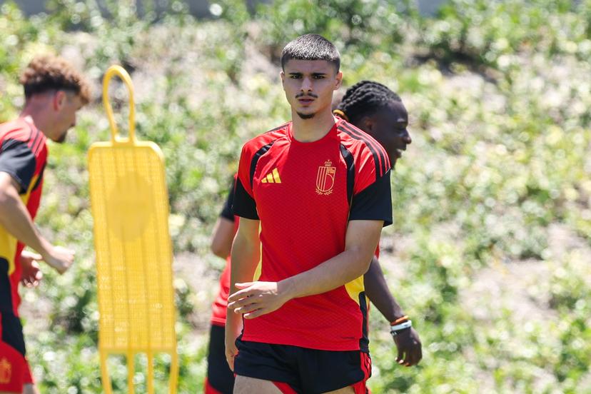 Belgium's Matias Fernandez-Pardo pictured during a training session of Belgian national soccer team Red Devils, on Thursday 09 July 2026 in Carson, Los Angeles County, California, USA. The Rode Duivels - Diables Rouges qualified for the knockout stage of the 2026 FIFA World Cup, where they'll meet Spain in the round of 8 on July 10th. BELGA PHOTO BRUNO FAHY