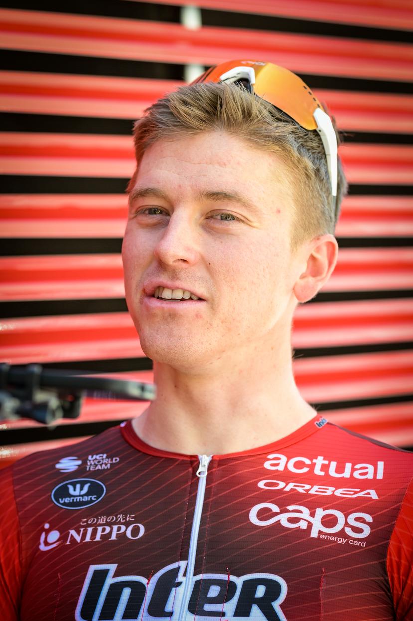 Belgian Jenno Berckmoes of Lotto-Intermarche pictured during a press conference ahead of the 2026 Tour de France cycling race, Friday 03 July 2026, in Barcelona, Spain. The 113th edition of the Tour de France starts on Saturday 4 July in Barcelona, Spain, and will finish in Paris, France on the 26th of July. BELGA PHOTO DAVID PINTENS