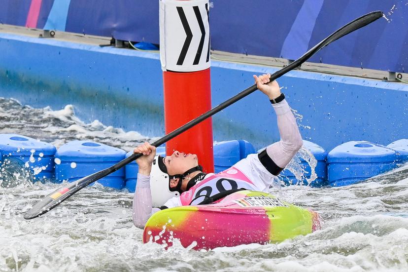 Canoe Slalom Athlete Gabriel De Coster pictured in action during the qualifications of the Canoe Kayak slalom cross event at the European Games in Krakow, Poland on Saturday 01 July 2023. The 3rd European Games, informally known as Krakow-Malopolska 2023, is a scheduled international sporting event that will be held from 21 June to 02 July 2023 in Krakow and Malopolska, Poland. BELGA PHOTO TEAM BELGIUM