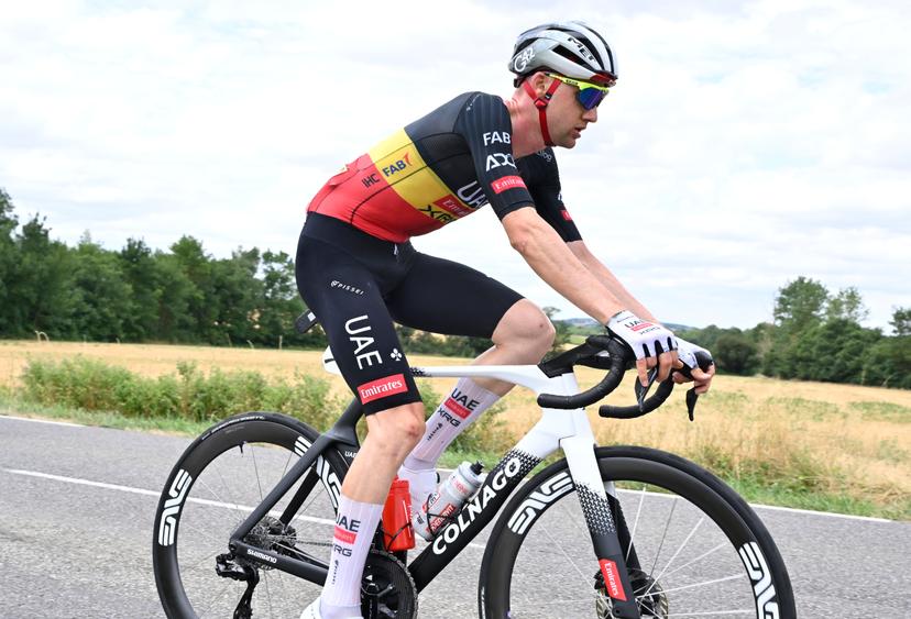 Belgian Tim Wellens of UAE Team Emirates pictured in action during stage 15 of the 2025 Tour de France cycling race, from Muret to Carcasonne (169 km), on Sunday 20 July 2025 in France. The 112th edition of the Tour de France starts on Saturday 5 July in Lille, France, and will finish in Paris, France on the 27th of July.   BELGA PHOTO POOL JAN DE MEULENEIR