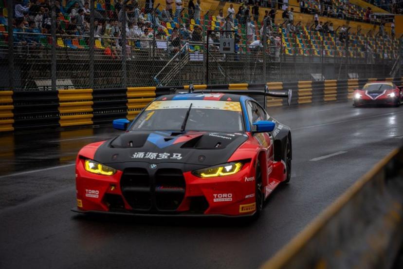 Toro Racing Swiss driver Raffaele Marciello drives his BMW M4 GT3 during the FIA GT World Cup race of the 71st Macau Grand Prix in Macau on November 17, 2024.  Eduardo Leal / AFP