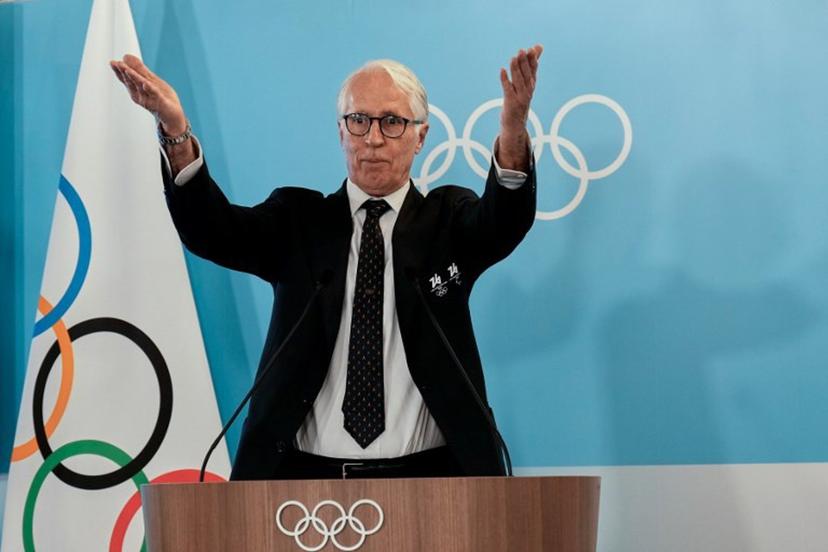 President of the Milan Cortina 2026 foundation Giovanni Malago gestures during the IOC session at the Milano Cortina 2026 Winter Olympic Games in Milan on February 22, 2026.  Luca Bruno / POOL / AFP