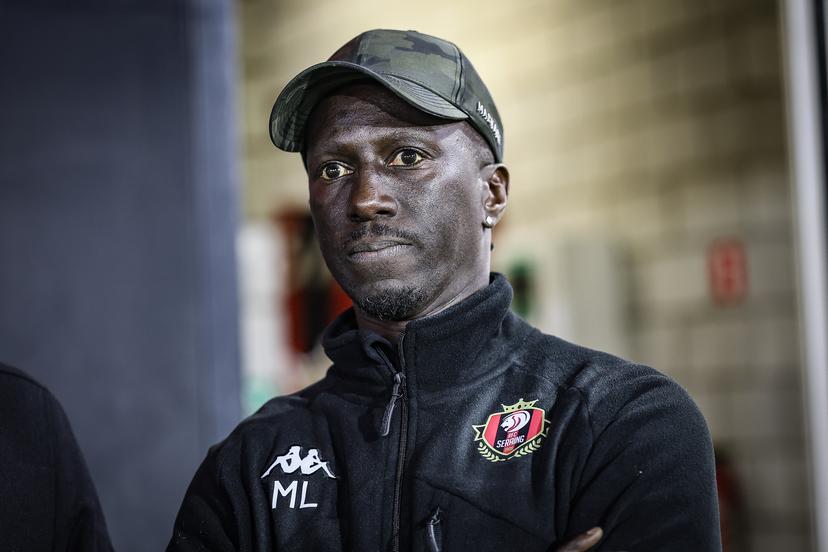 Seraing's head coach Mbaye Leye pictured before a soccer match between RFC Seraing and Club NXT, Friday 07 March 2025 in Seraing, on day 25 of the 2024-2025 'Challenger Pro League' second division of the Belgian championship. BELGA PHOTO BRUNO FAHY