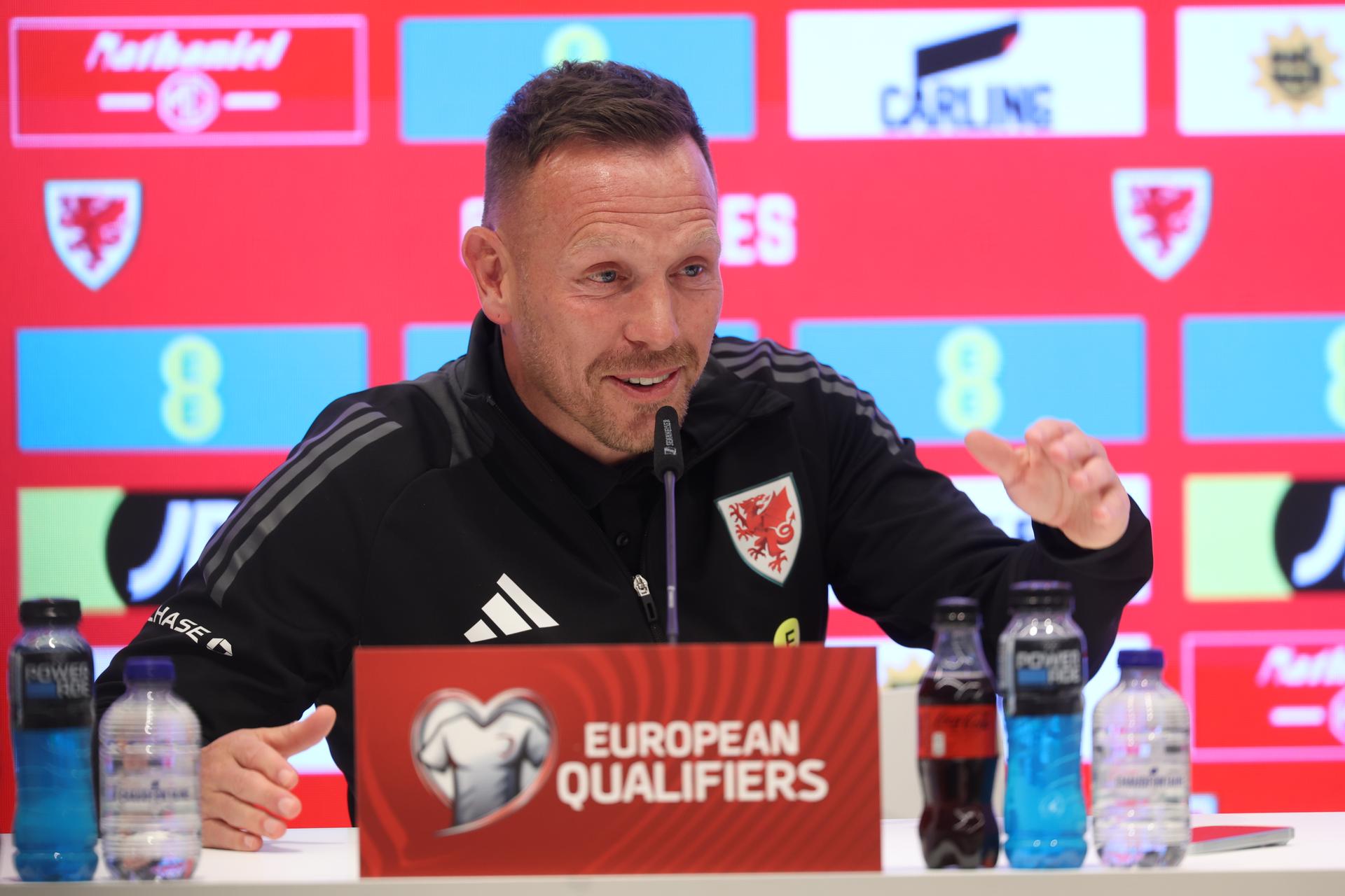 Welsh head coach Craig Bellamy pictured during a press conference of the Wales national soccer team, at the King Baudouin stadium, in Brussels, Sunday 08 June 2025. The team is preparing for the World Cup 2026 qualifier against the Red Devils Belgian national soccer team (09/06). BELGA PHOTO VIRGINIE LEFOUR