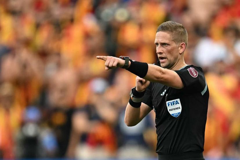 Norwegian referee Espen Eskas gestures during the FIFA Club World Cup 2025 Group D football match between US Los Angeles FC and Tunis' Esperance Sportive de Tunis at the Geodis Park stadium in Nashville on June 20, 2025.  Paul ELLIS / AFP